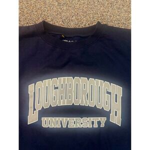 Loughborough University Navy Blue Crewneck Sweatshirt Mens XL Collegiate Logo